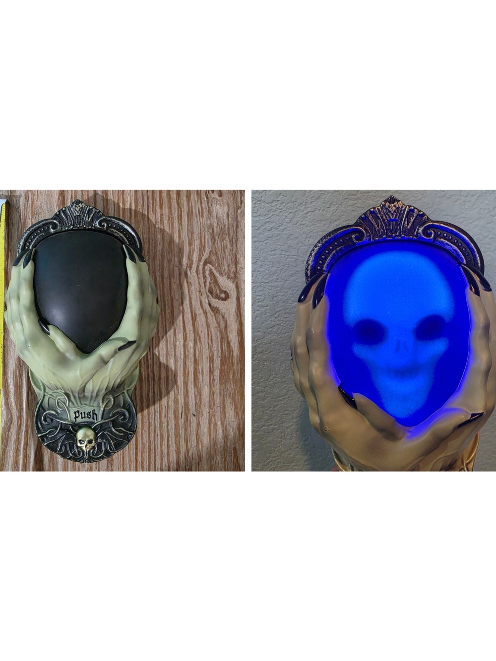 Gemmy Spooky Moods Halloween Door Bell Lightup Sound Skull Animated Crystal Ball